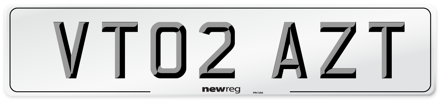 VT02 AZT Number Plate from New Reg